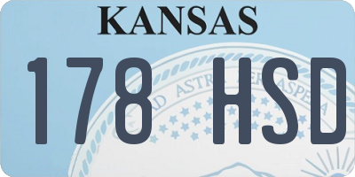 KS license plate 178HSD