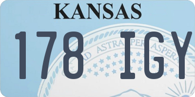 KS license plate 178IGY