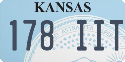 KS license plate 178IIT