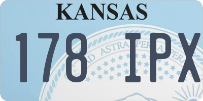 KS license plate 178IPX
