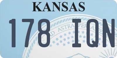 KS license plate 178IQN