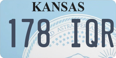 KS license plate 178IQR