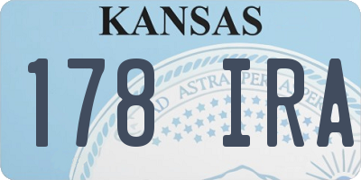 KS license plate 178IRA
