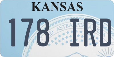 KS license plate 178IRD