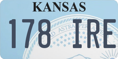 KS license plate 178IRE