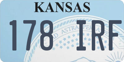 KS license plate 178IRF