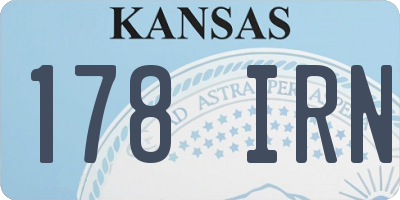 KS license plate 178IRN