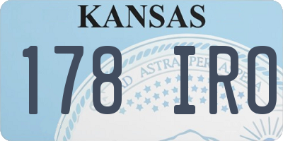 KS license plate 178IRO