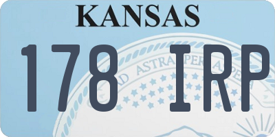 KS license plate 178IRP
