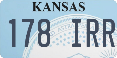 KS license plate 178IRR