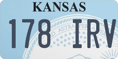 KS license plate 178IRV