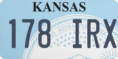 KS license plate 178IRX