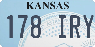 KS license plate 178IRY