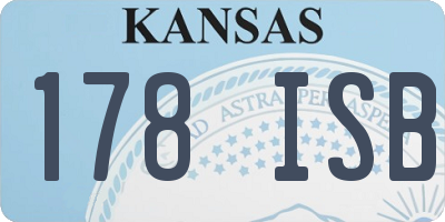 KS license plate 178ISB