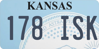 KS license plate 178ISK