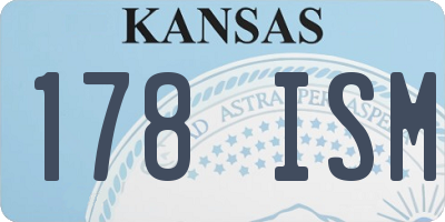 KS license plate 178ISM