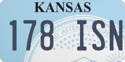 KS license plate 178ISN