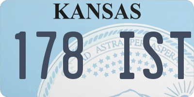 KS license plate 178IST