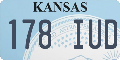 KS license plate 178IUD