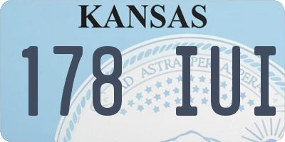 KS license plate 178IUI