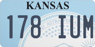 KS license plate 178IUM