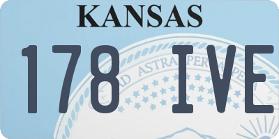 KS license plate 178IVE