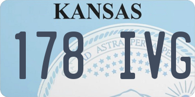 KS license plate 178IVG