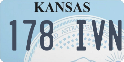KS license plate 178IVN