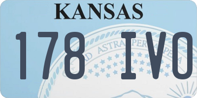 KS license plate 178IVO