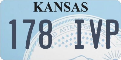 KS license plate 178IVP