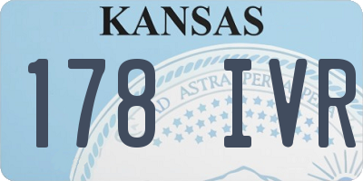 KS license plate 178IVR