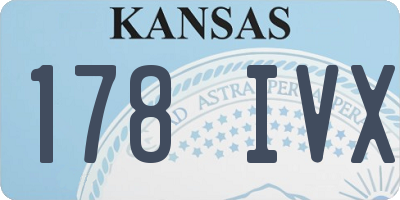 KS license plate 178IVX