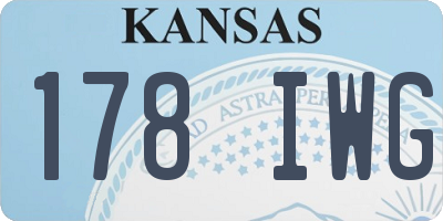 KS license plate 178IWG