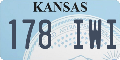 KS license plate 178IWI