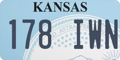 KS license plate 178IWN