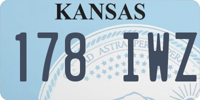 KS license plate 178IWZ