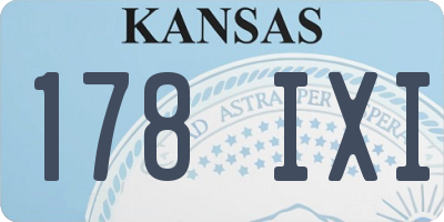 KS license plate 178IXI