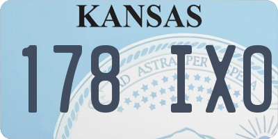KS license plate 178IXO