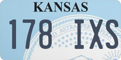 KS license plate 178IXS