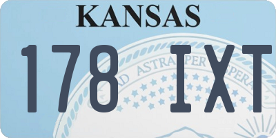 KS license plate 178IXT