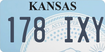 KS license plate 178IXY
