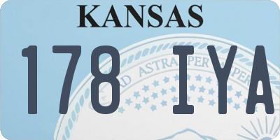 KS license plate 178IYA