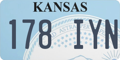 KS license plate 178IYN