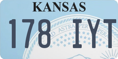 KS license plate 178IYT