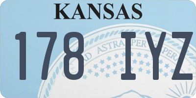 KS license plate 178IYZ
