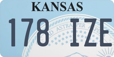 KS license plate 178IZE