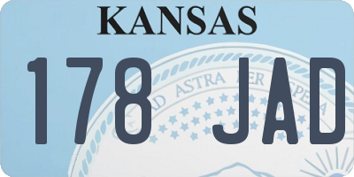 KS license plate 178JAD