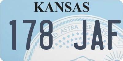 KS license plate 178JAF