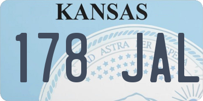 KS license plate 178JAL