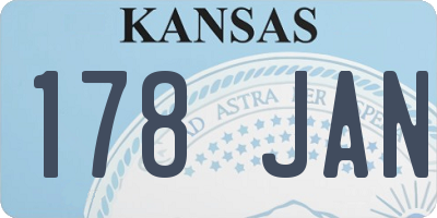KS license plate 178JAN